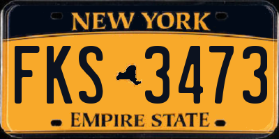 NY license plate FKS3473
