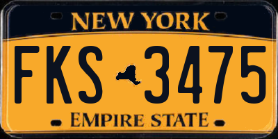 NY license plate FKS3475