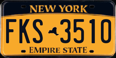 NY license plate FKS3510