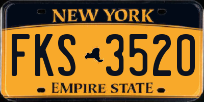 NY license plate FKS3520