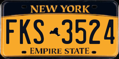 NY license plate FKS3524