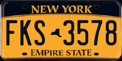 NY license plate FKS3578