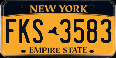 NY license plate FKS3583