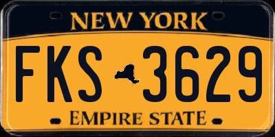 NY license plate FKS3629