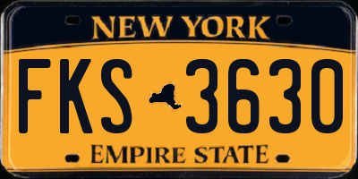 NY license plate FKS3630