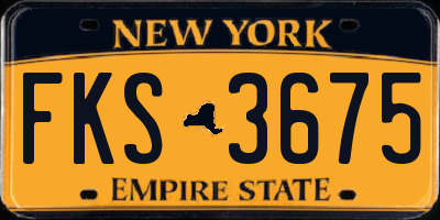 NY license plate FKS3675