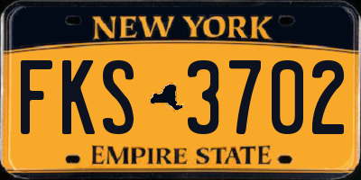 NY license plate FKS3702