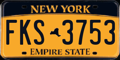 NY license plate FKS3753