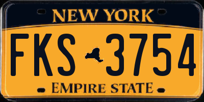 NY license plate FKS3754
