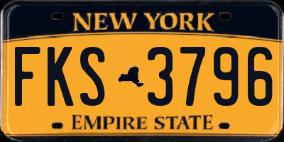 NY license plate FKS3796