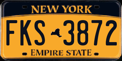 NY license plate FKS3872