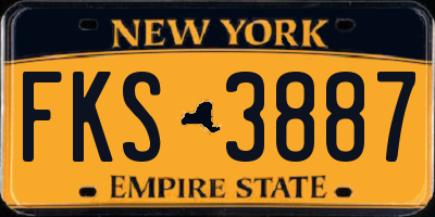 NY license plate FKS3887