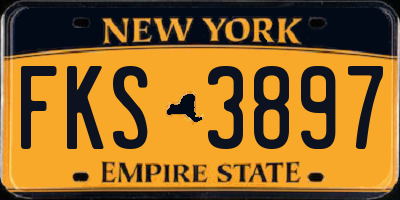 NY license plate FKS3897