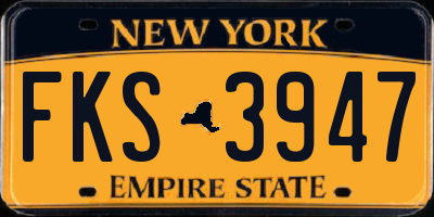 NY license plate FKS3947