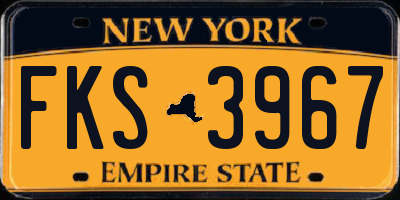 NY license plate FKS3967
