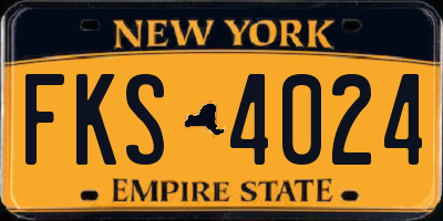 NY license plate FKS4024
