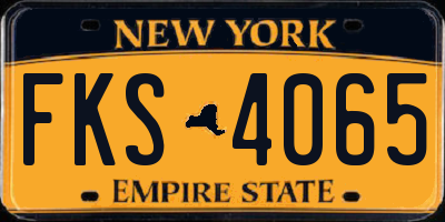 NY license plate FKS4065