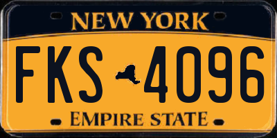 NY license plate FKS4096