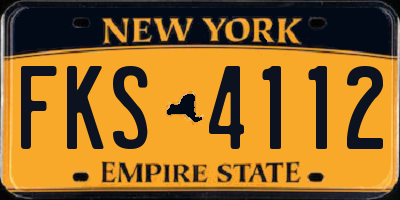 NY license plate FKS4112