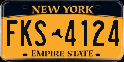 NY license plate FKS4124