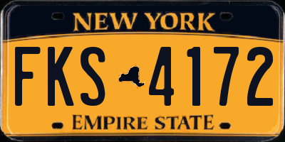 NY license plate FKS4172