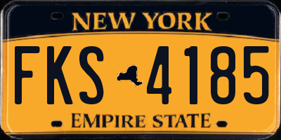 NY license plate FKS4185