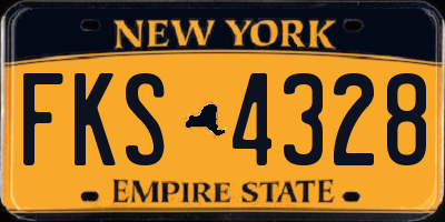 NY license plate FKS4328