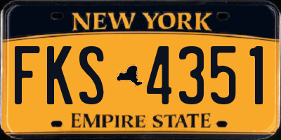 NY license plate FKS4351