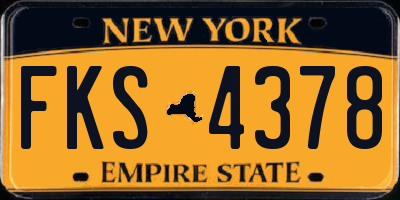 NY license plate FKS4378