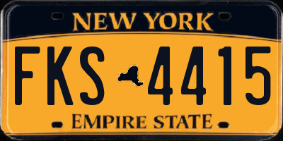 NY license plate FKS4415