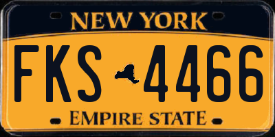 NY license plate FKS4466