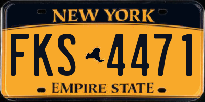 NY license plate FKS4471
