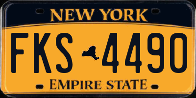 NY license plate FKS4490