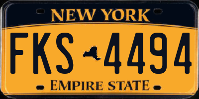 NY license plate FKS4494