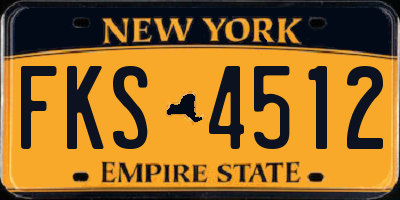 NY license plate FKS4512