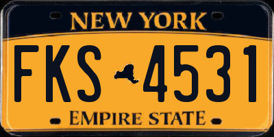 NY license plate FKS4531