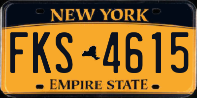 NY license plate FKS4615