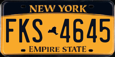 NY license plate FKS4645