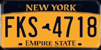 NY license plate FKS4718