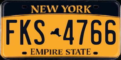 NY license plate FKS4766