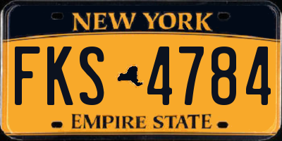 NY license plate FKS4784