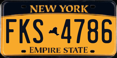 NY license plate FKS4786