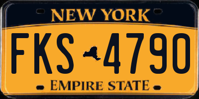 NY license plate FKS4790