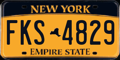 NY license plate FKS4829