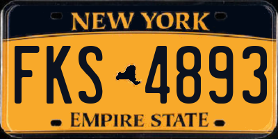 NY license plate FKS4893
