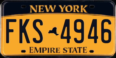 NY license plate FKS4946
