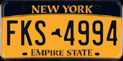 NY license plate FKS4994
