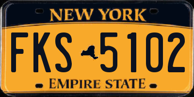 NY license plate FKS5102