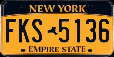 NY license plate FKS5136