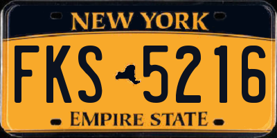 NY license plate FKS5216